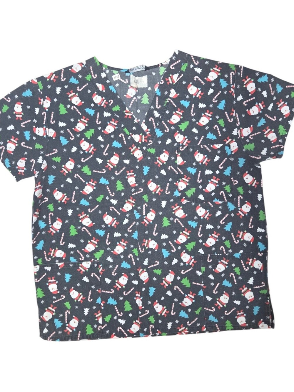 Cassandra O X-mas Scrub Top